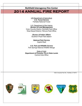 Richfield Interagency Fire Center 2014 ANNUAL FIRE REPORT
