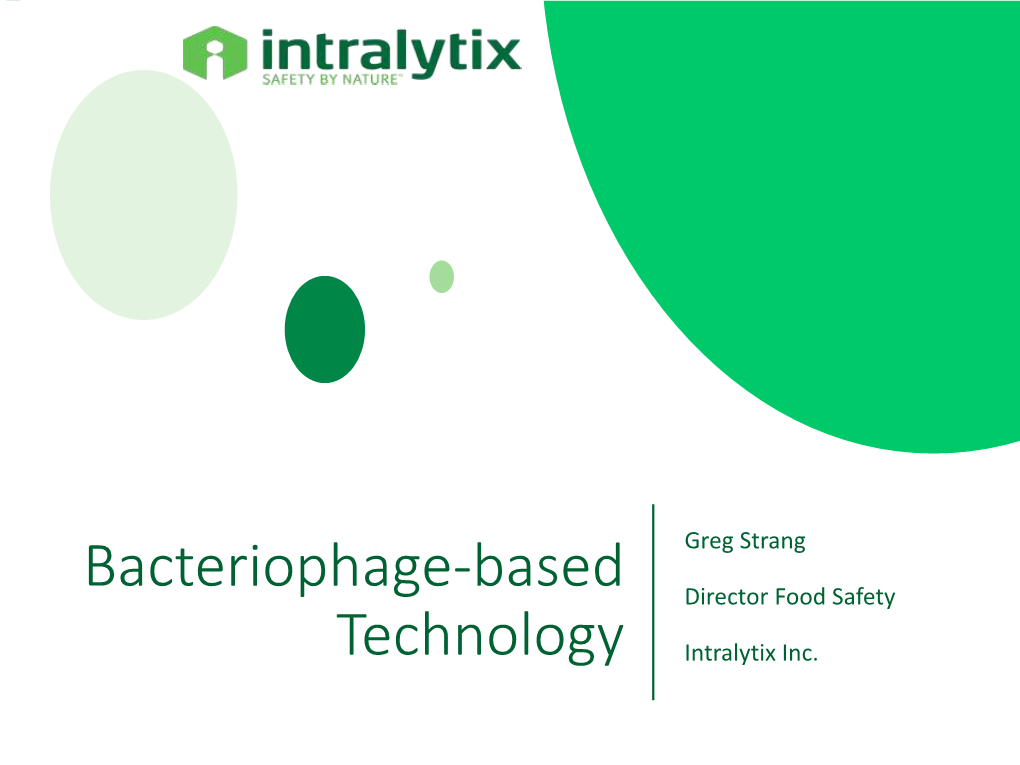 Bacteriophage-Based Technology