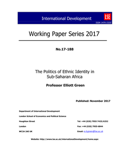 Working Paper Series 2017