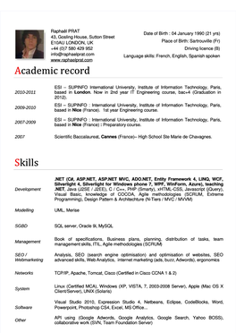 Academic Record Skills
