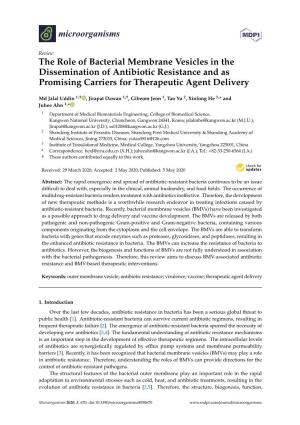 The Role of Bacterial Membrane Vesicles in the Dissemination of Antibiotic Resistance and As Promising Carriers for Therapeutic Agent Delivery