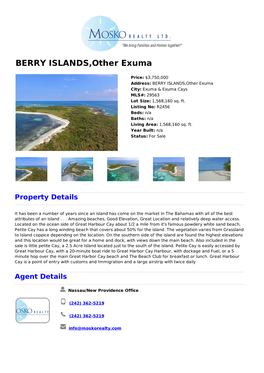 BERRY ISLANDS,Other Exuma