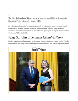 Paige St. John of Sarasota Herald-Tribune
