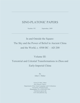 Terrestrial and Celestial Transformations in Zhou and Early-Imperial China