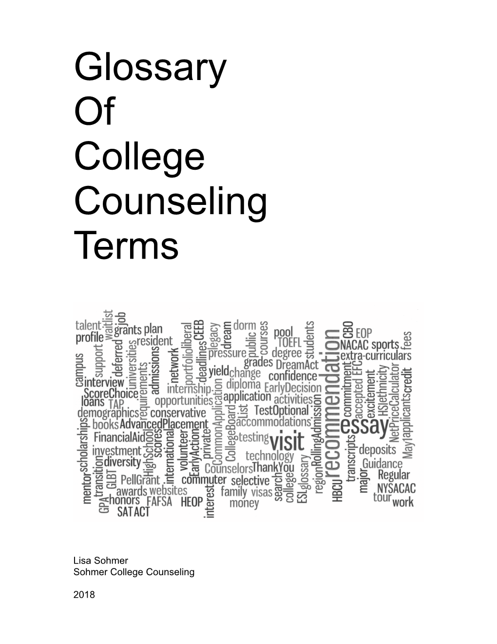 2018 College Process Glossary