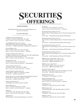 Securities Offerings