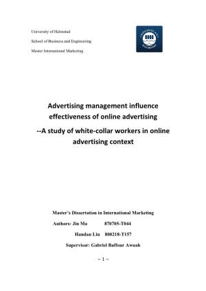 A Study of White-Collar Workers in Online Advertising Context