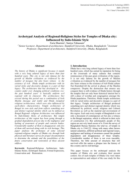 Archetypal Analysis of Regional-Religious Styles For