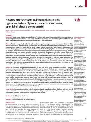 Asfotase Alfa for Infants and Young Children with Hypophosphatasia: 7 Year Outcomes of a Single-Arm, Open-Label, Phase 2 Extension Trial