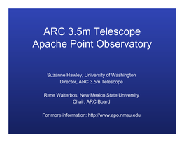ARC 3.5M Telescope Apache Point Observatory