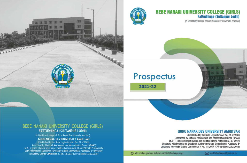 Bebe Nanaki University College for Girls Fattu Dhingra .Cdr