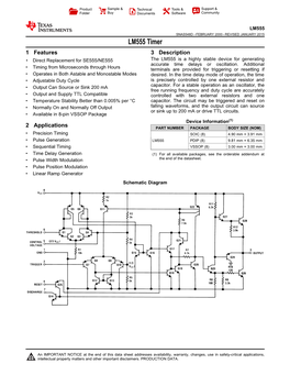 LM555 Timer Datasheet (Rev. D)