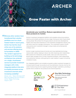 Grow Faster with Archer