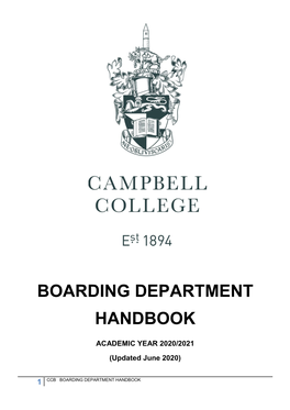 Boarding Department Handbook