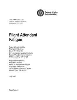 Flight Attendant Fatigue
