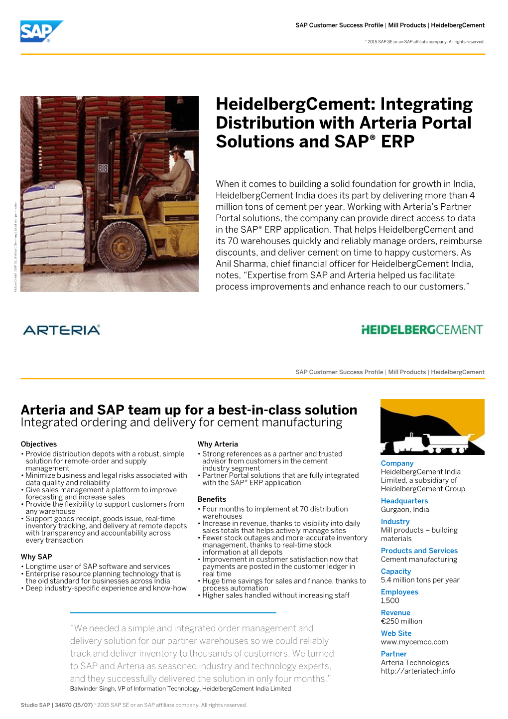 Integrating Distribution with Arteria Portal Solutions and SAP® ERP