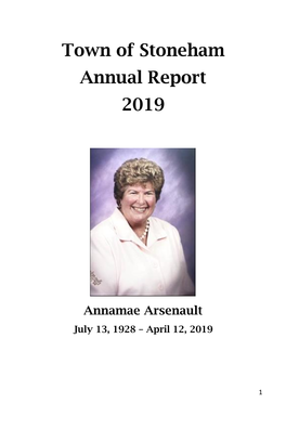 Town of Stoneham Annual Report 2019