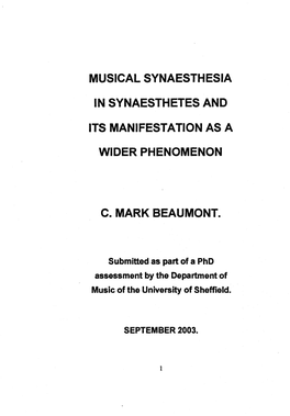Musical Synaesthesia in Synaesthetes and Its