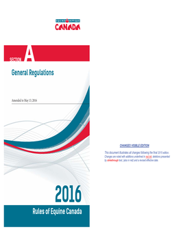 Rules of Equine Canada General Regulations