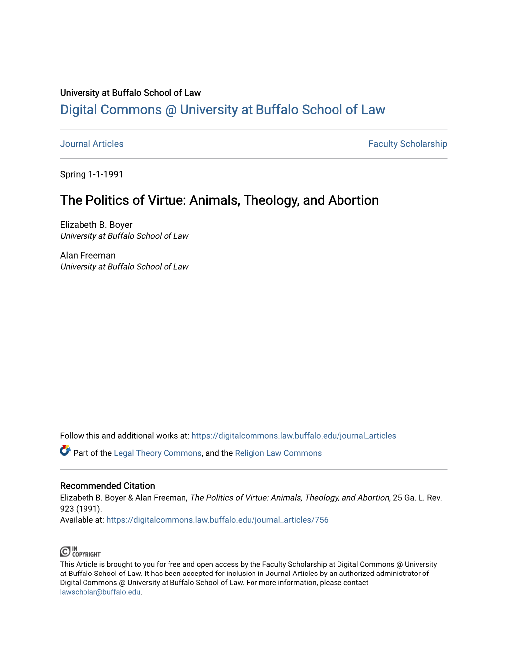 Animals, Theology, and Abortion