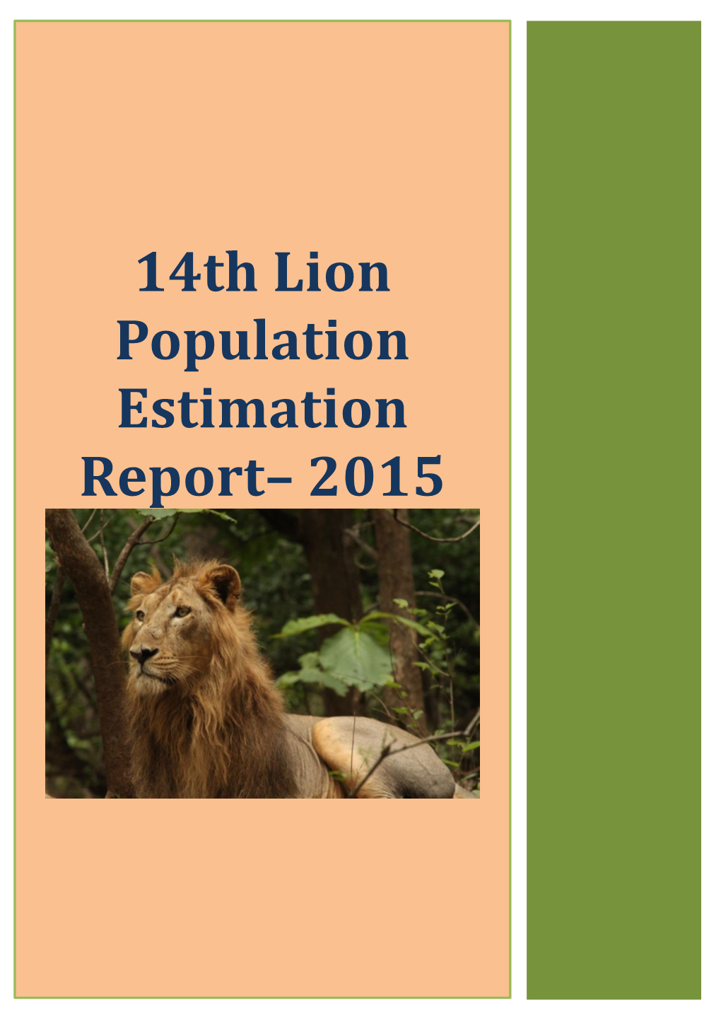 14Th Lion Population Estimation Report– 2015