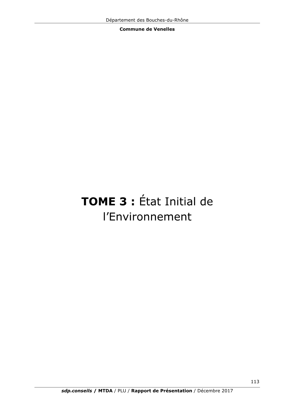 TOME 3 : État Initial De L'environnement