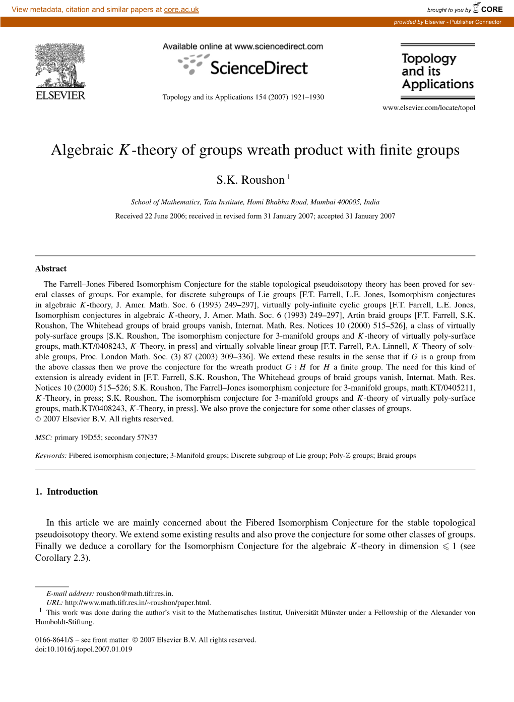 Algebraic K-Theory of Groups Wreath Product with Finite Groups