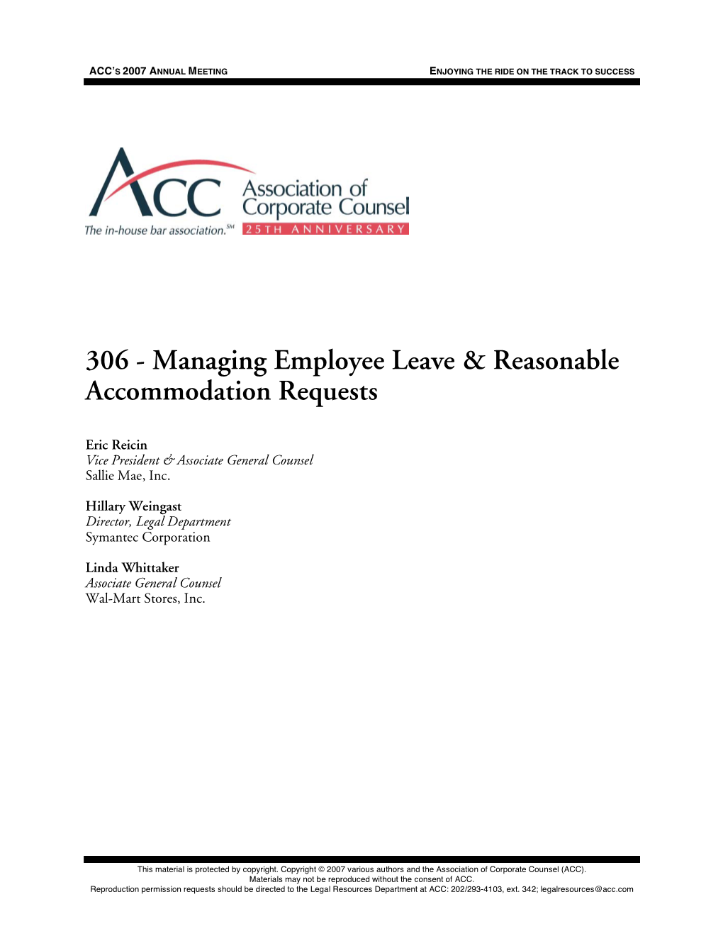 Managing Employee Leave & Reasonable Accommodation Requests