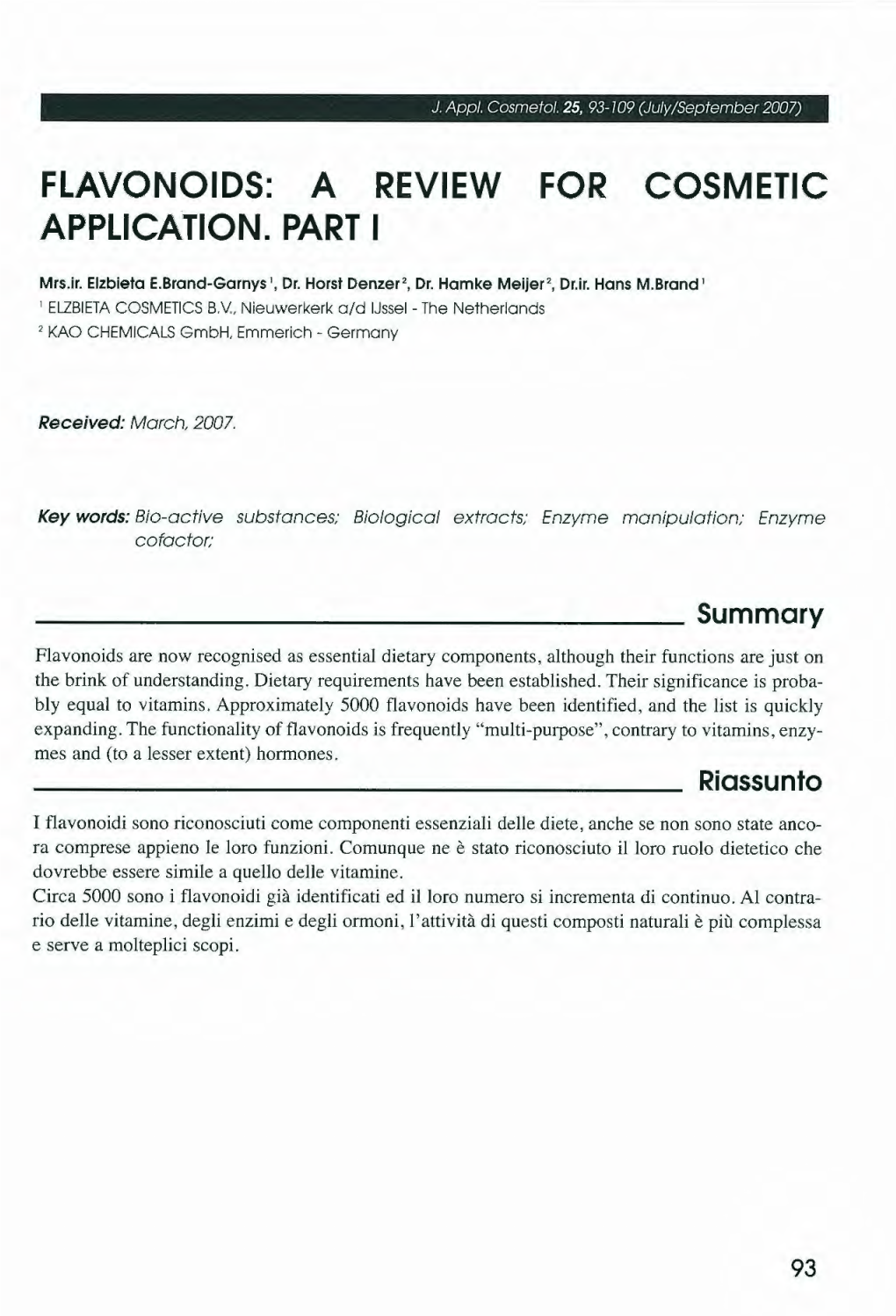 Flavonoids: a Review Application. Parti For