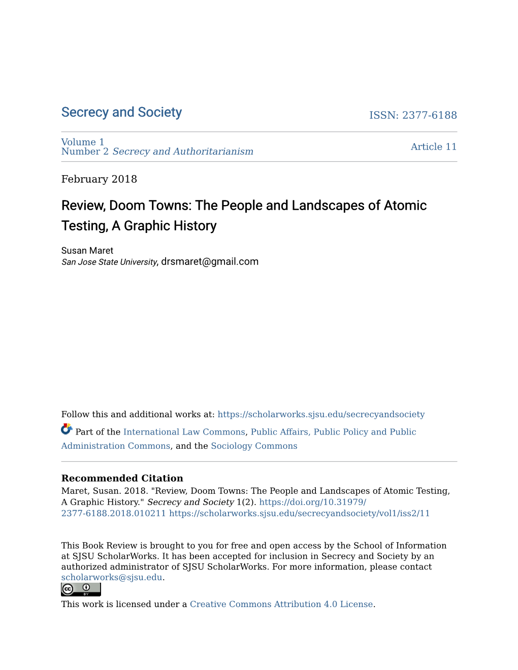 Review, Doom Towns: the People and Landscapes of Atomic Testing, a Graphic History