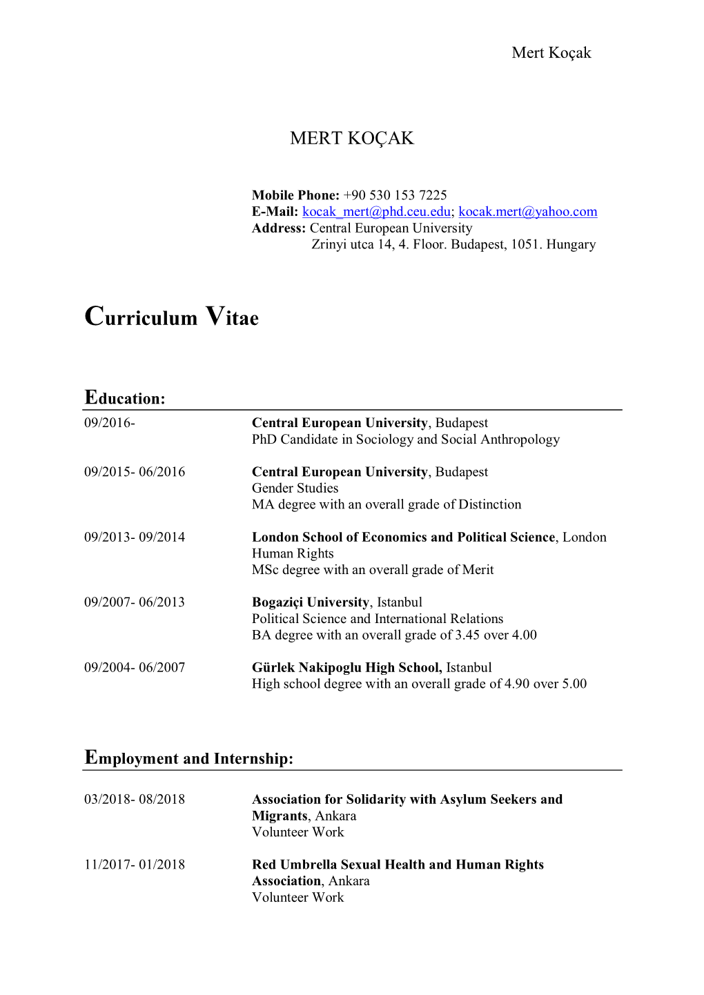 Curriculum Vitae