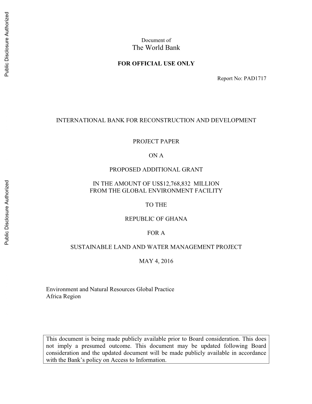 World Bank Document