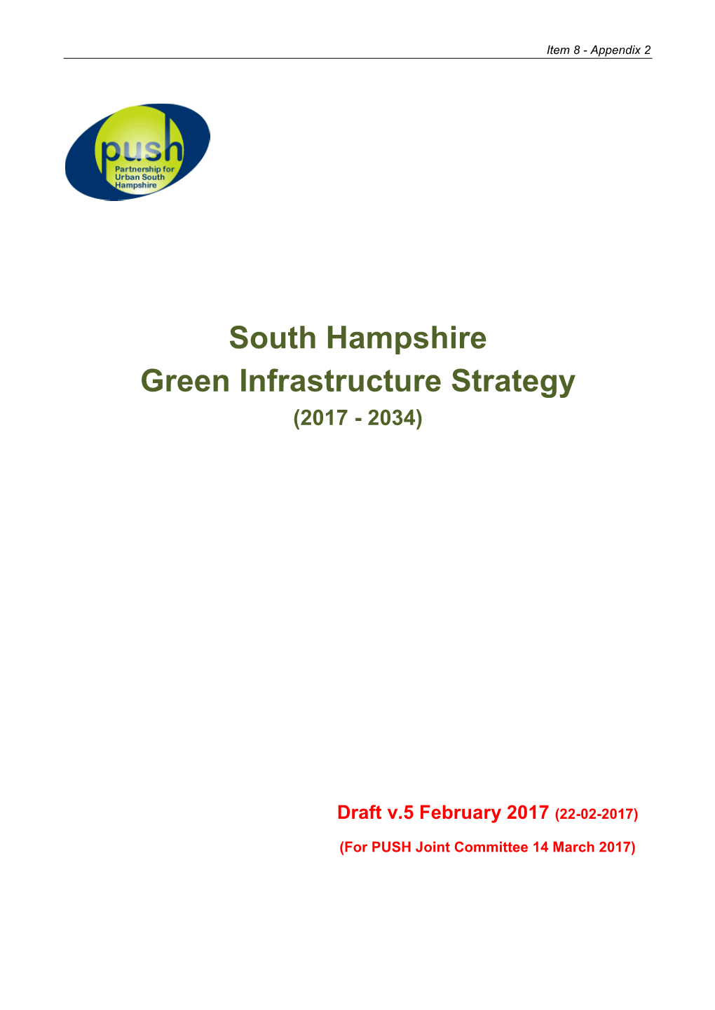 Green Infrastructure Strategy for South Hampshire