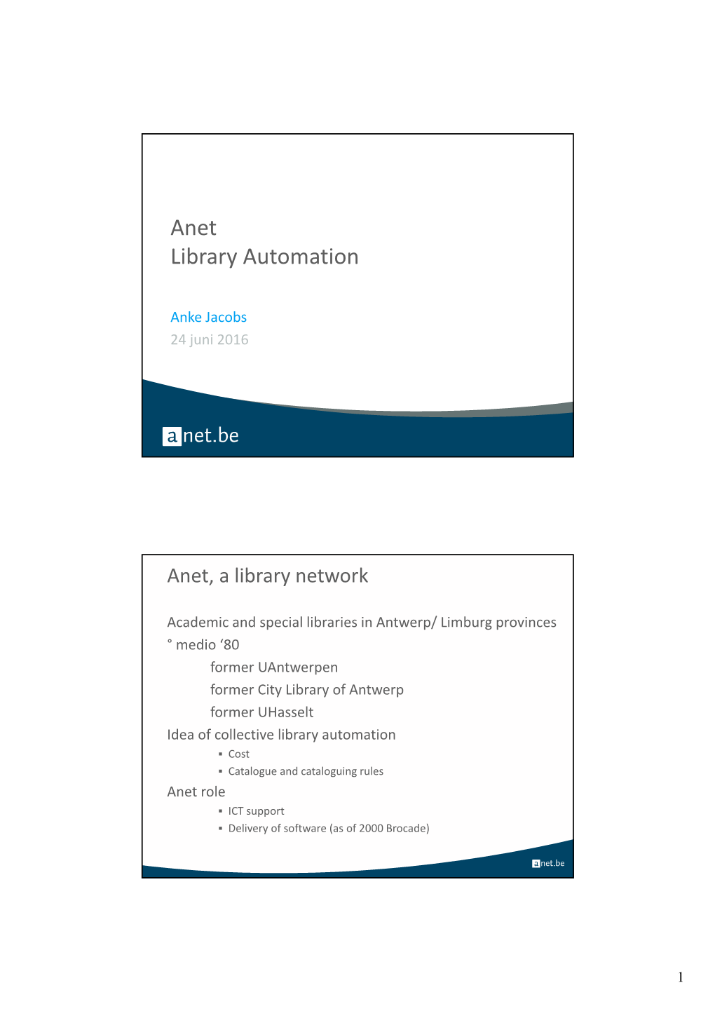 Anet Library Automation