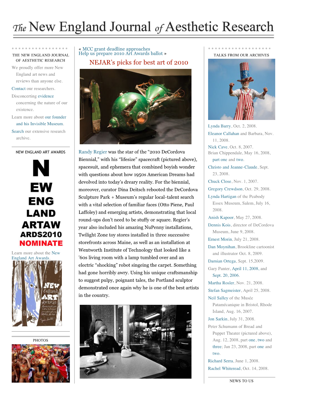 NEJAR's Picks for Best Art of 2010 « New England