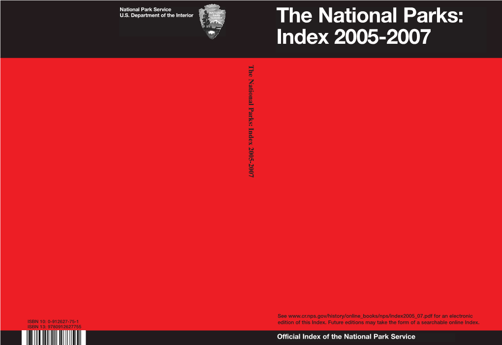 The National Parks: Index 2005-2007 National Park Service Park National Departmentu.S