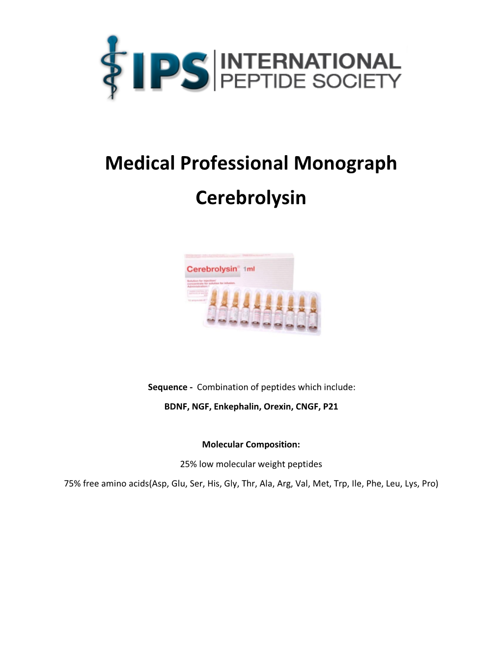 Medical Professional Monograph Cerebrolysin