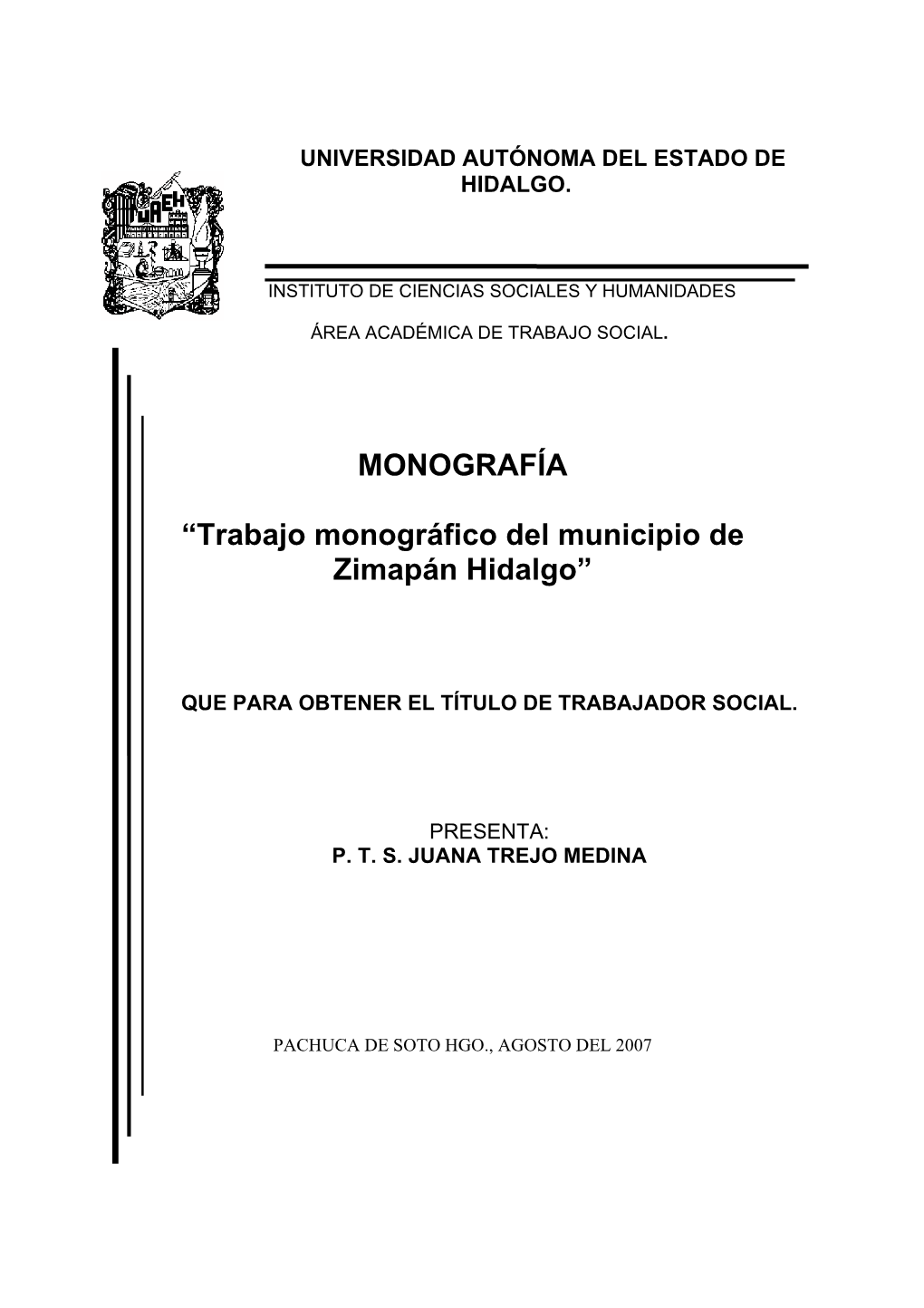 Trabajo Monográfico Del Municipio De Zimapán Hidalgo”