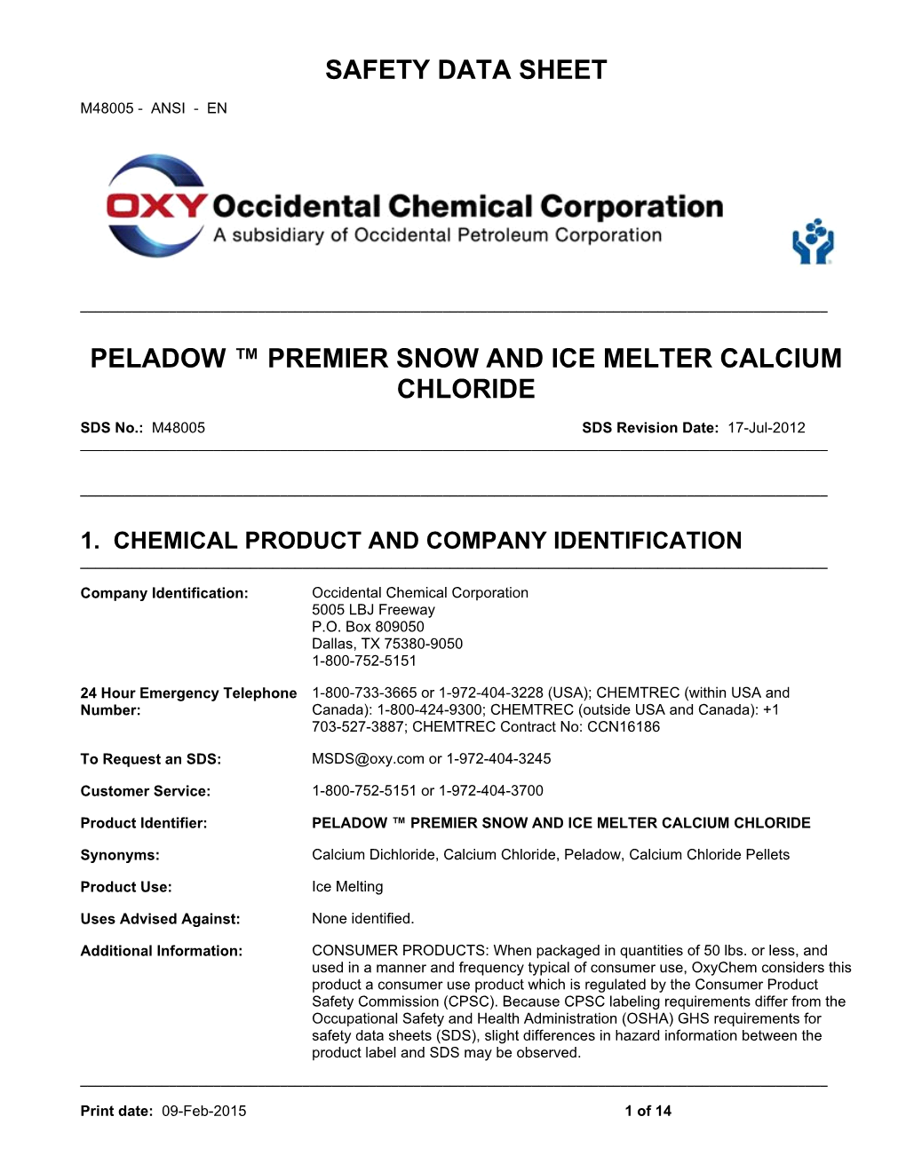 PELADOW Premier Snow and Ice Melter with Calcium Chloride