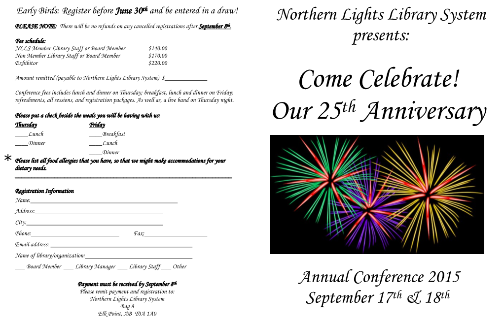 Annual Conference 2015 September 17Th & 18Th