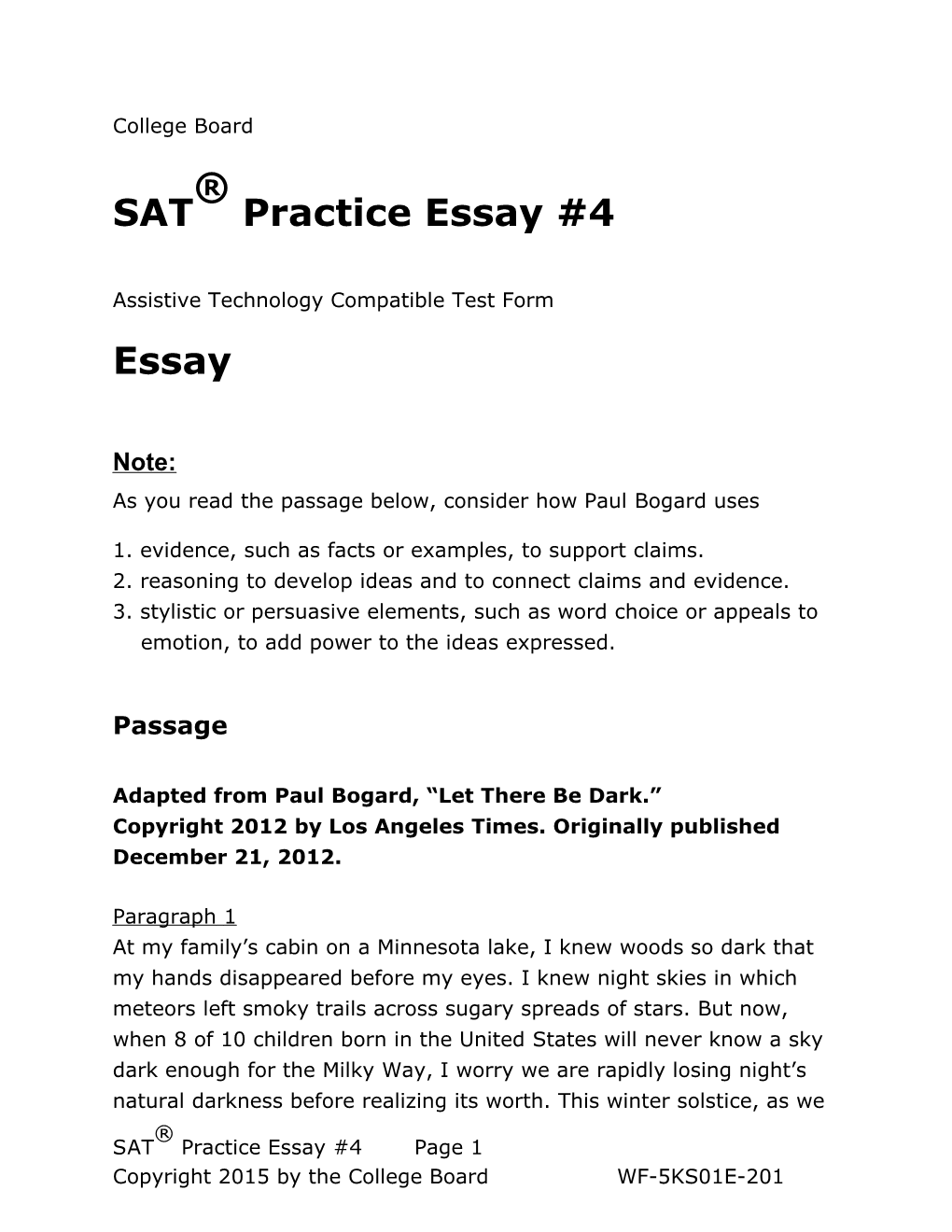 SAT Practice Essay #4