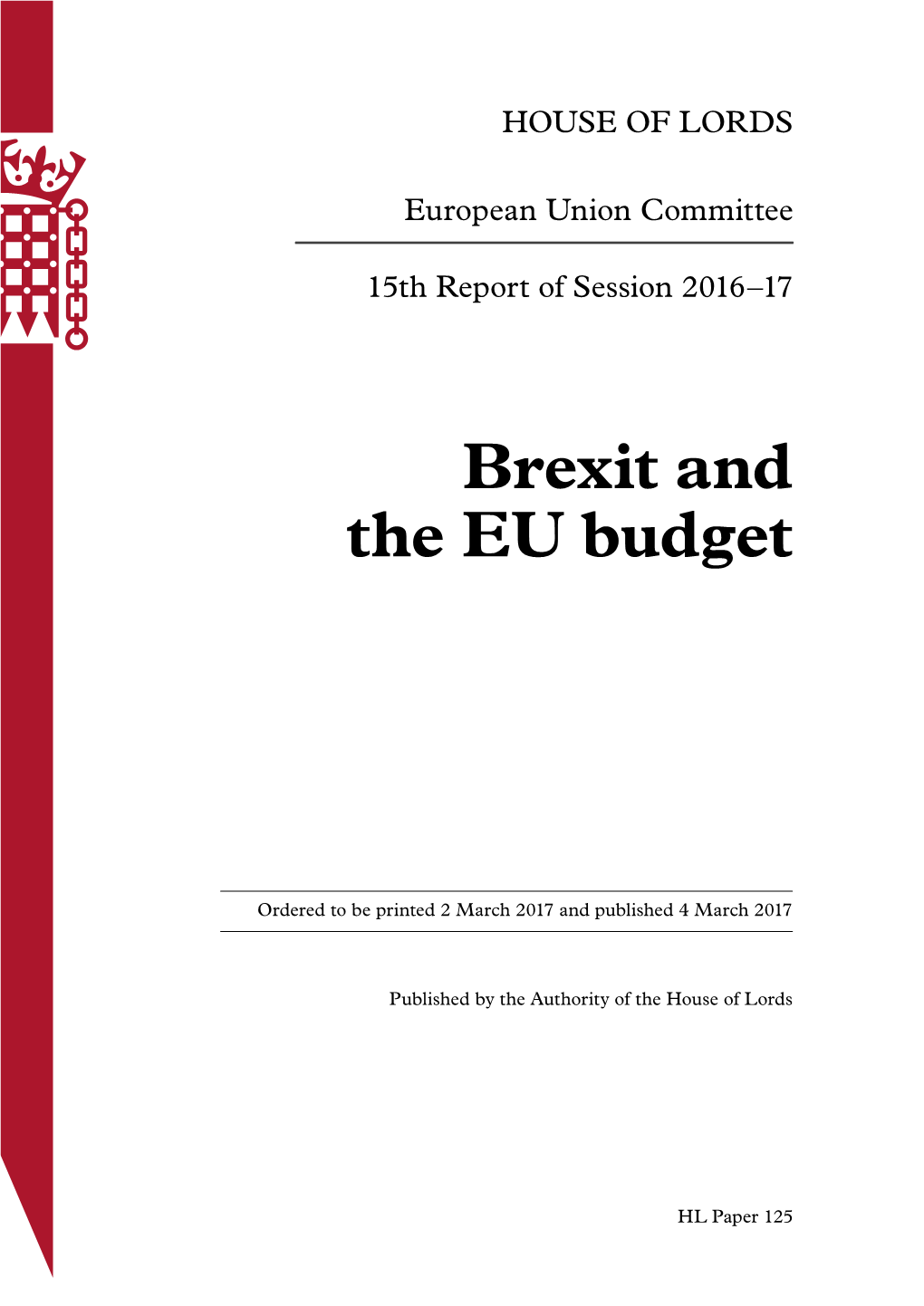 Brexit and the EU Budget