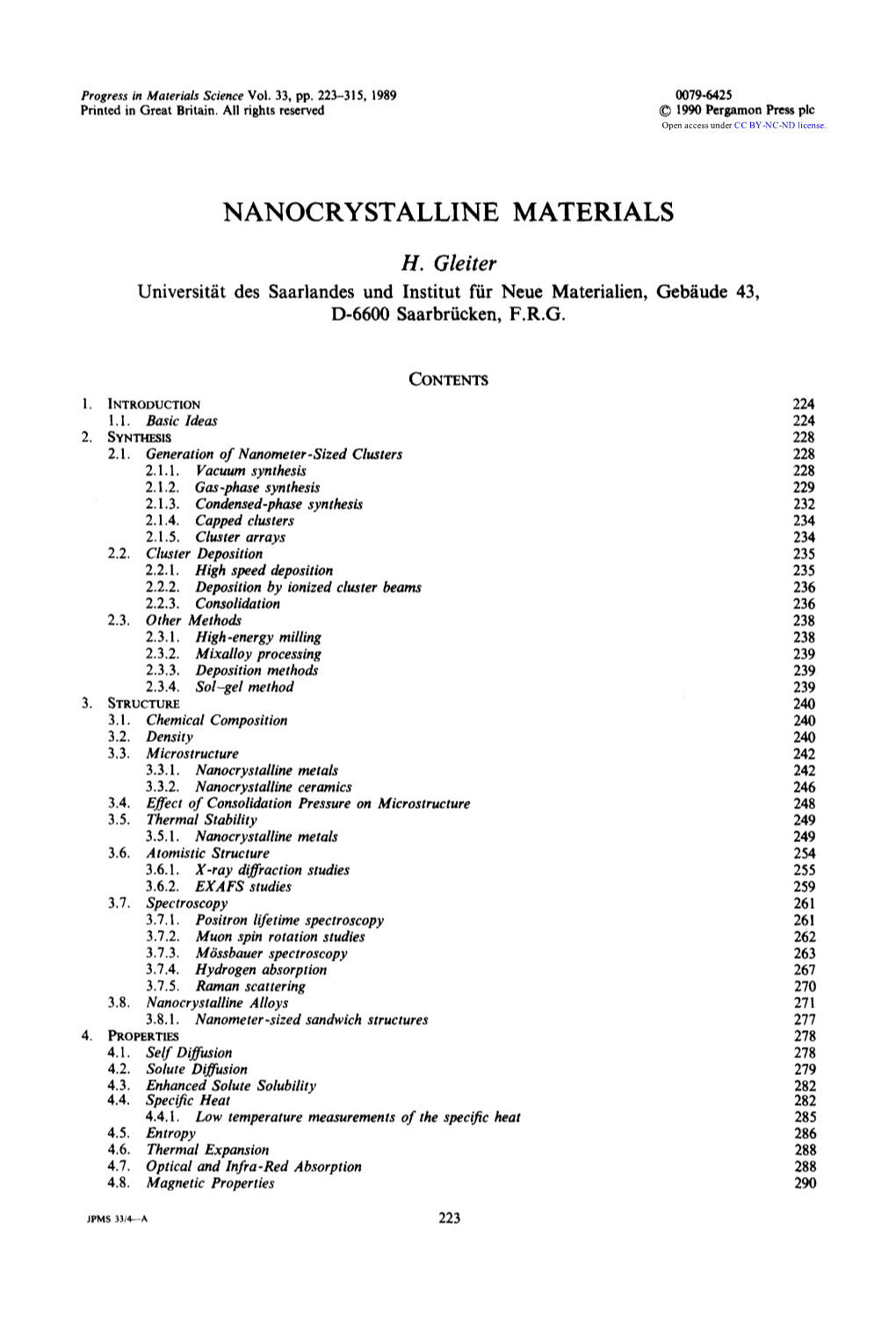 Nanocrystalline Materials