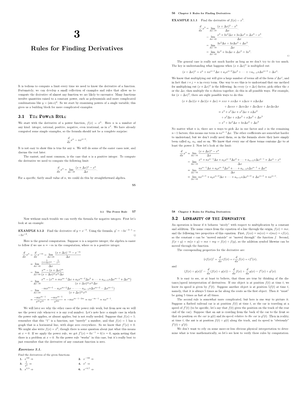 Rules for Finding Derivatives