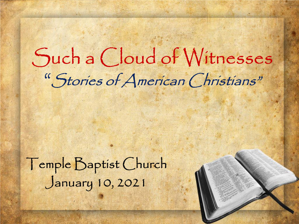 Such a Cloud of Witnesses American Christians