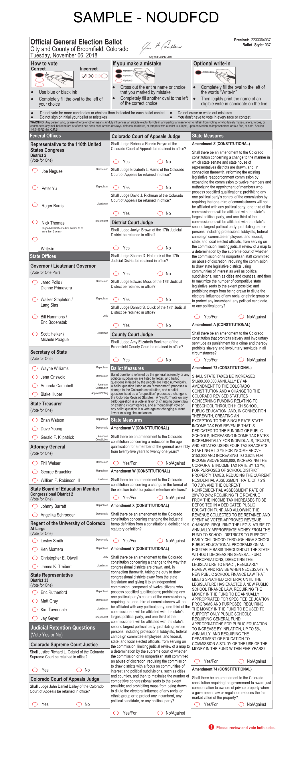 Dominion Voting Systems Ballot