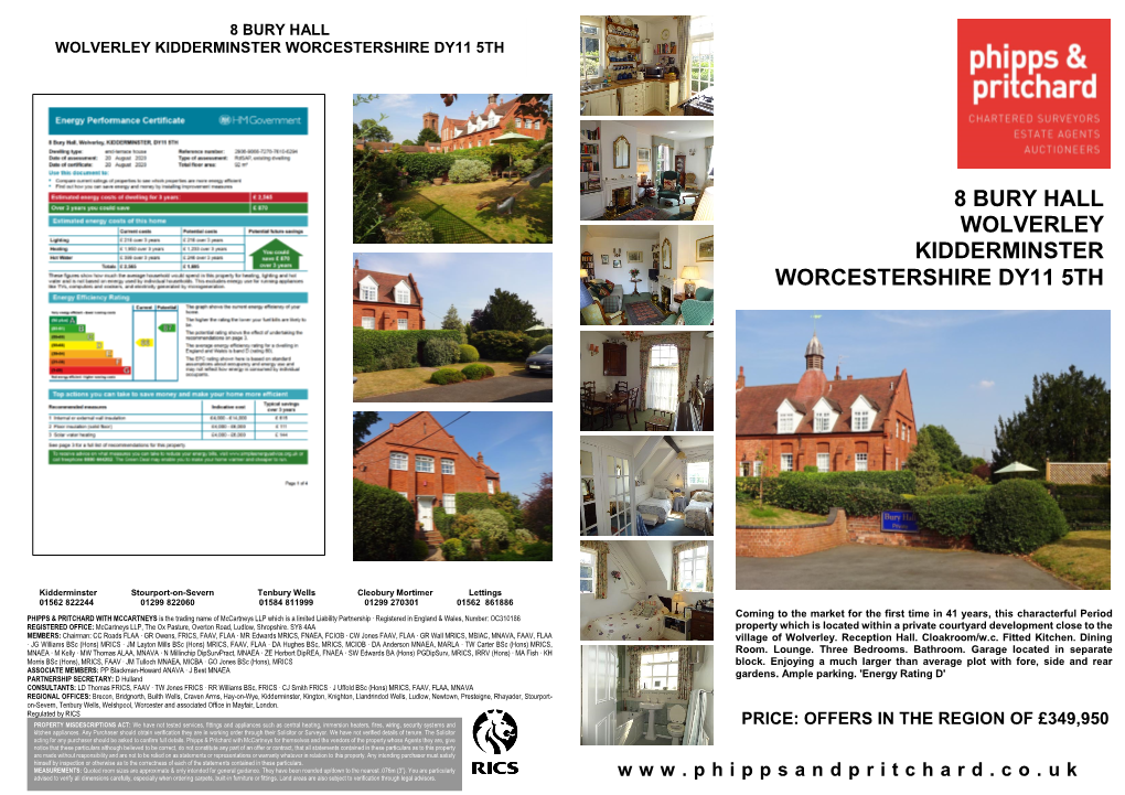 8 Bury Hall Wolverley Kidderminster Worcestershire Dy11 5Th