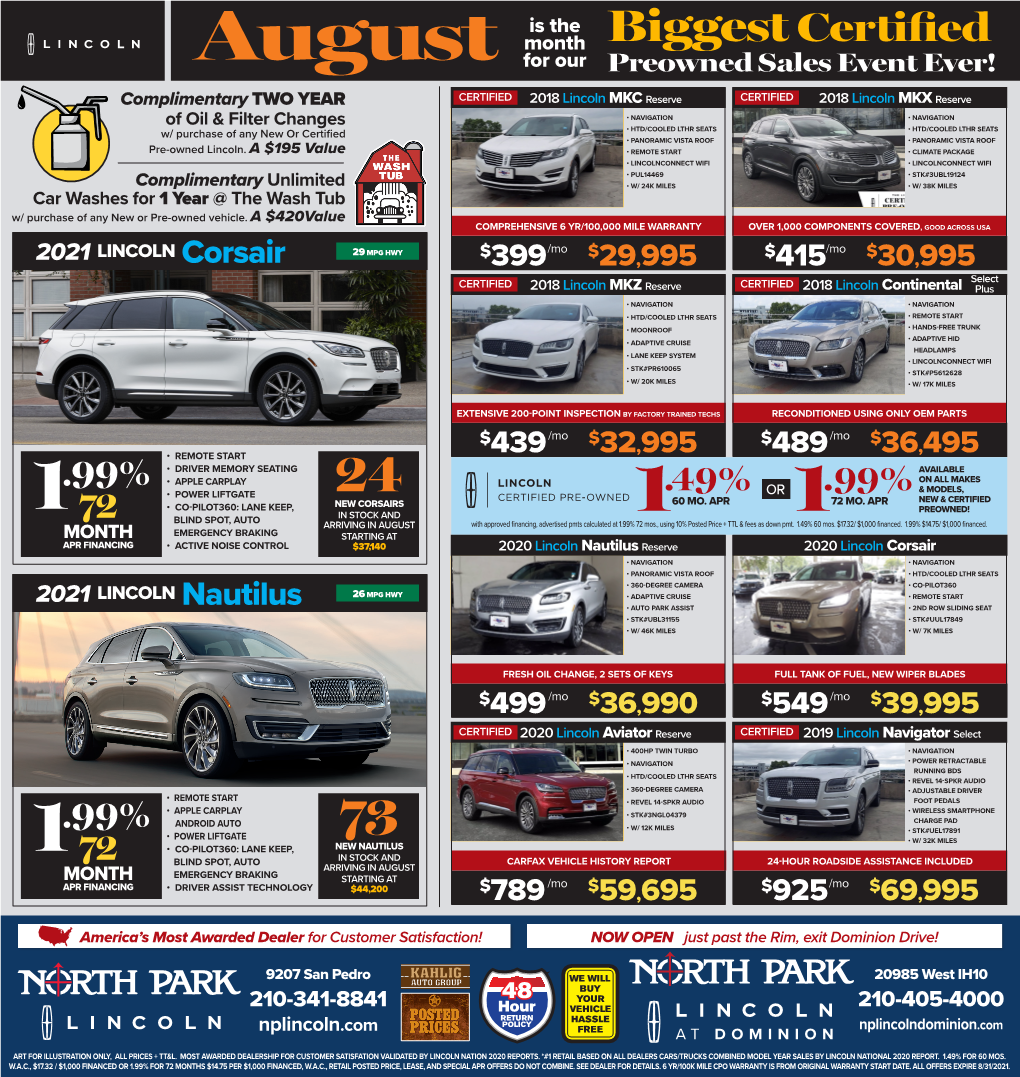 Certified August for Our Preowned Sales Event Ever!