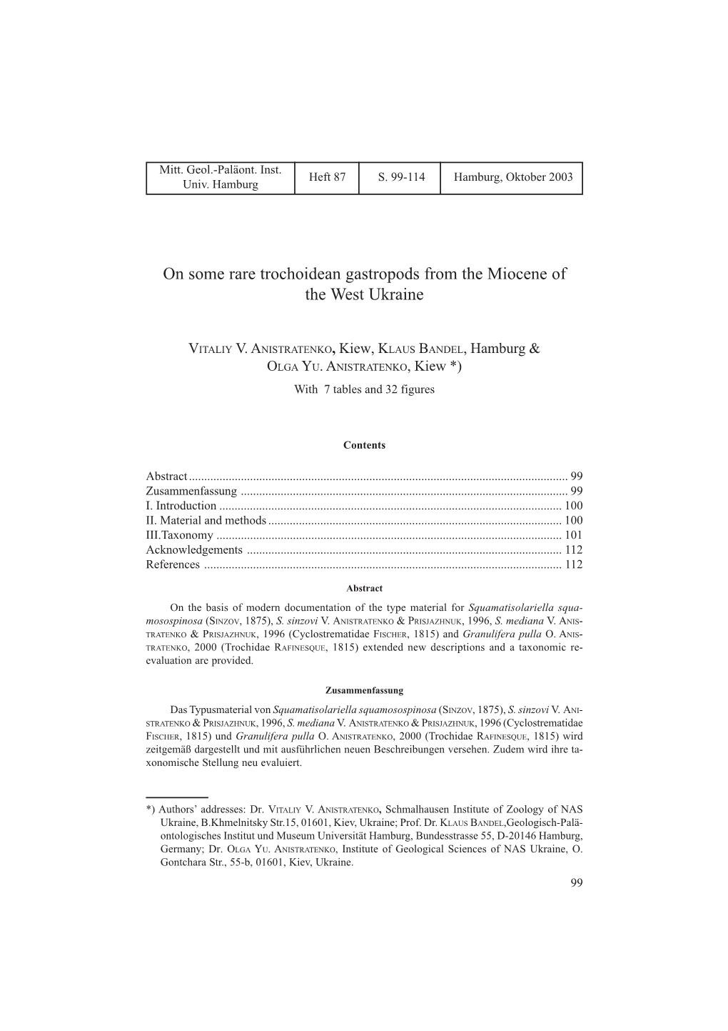 On Some Rare Trochoidean Gastropods from the Miocene of the West Ukraine