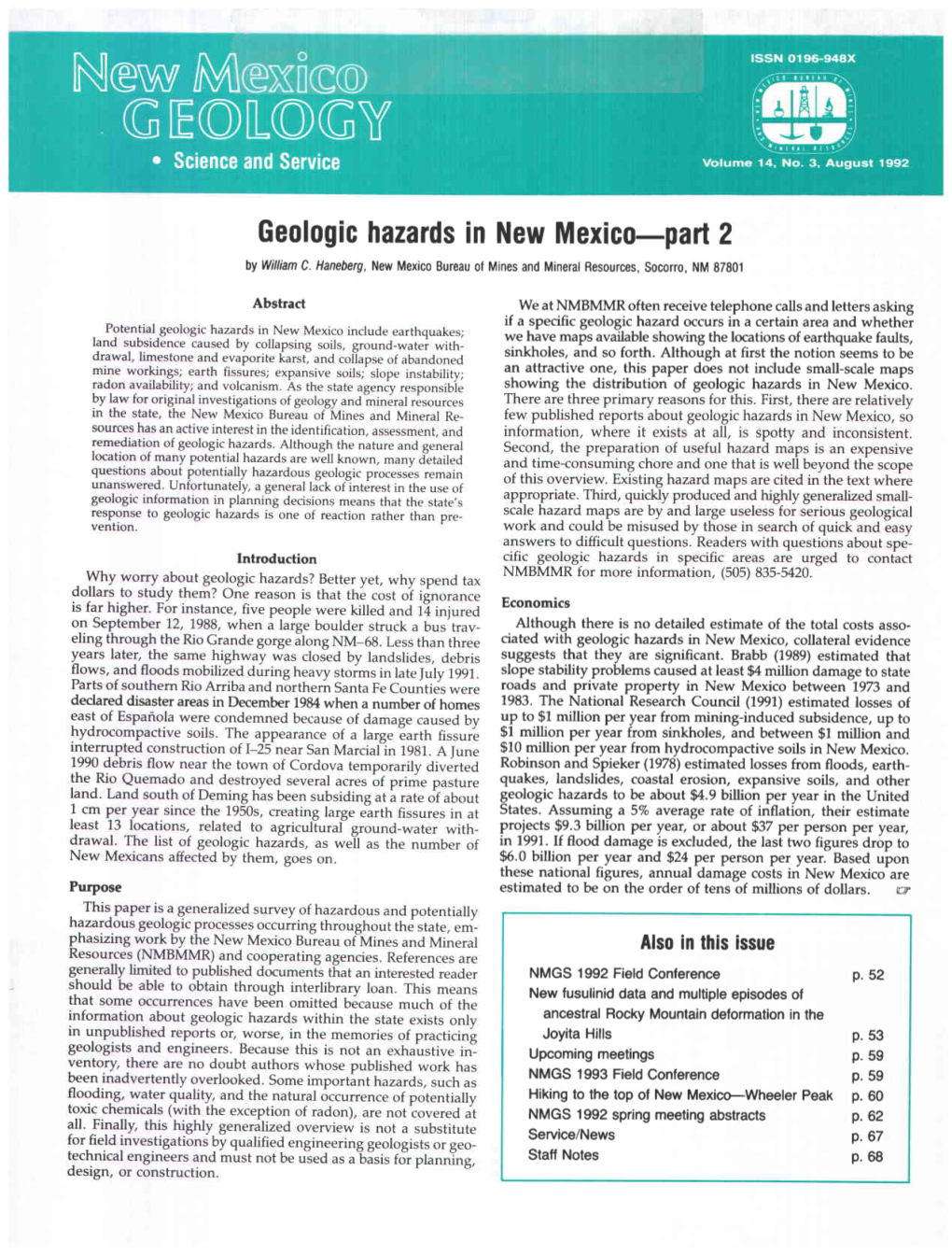 Geologic Hazards in New Mexico--Part 2